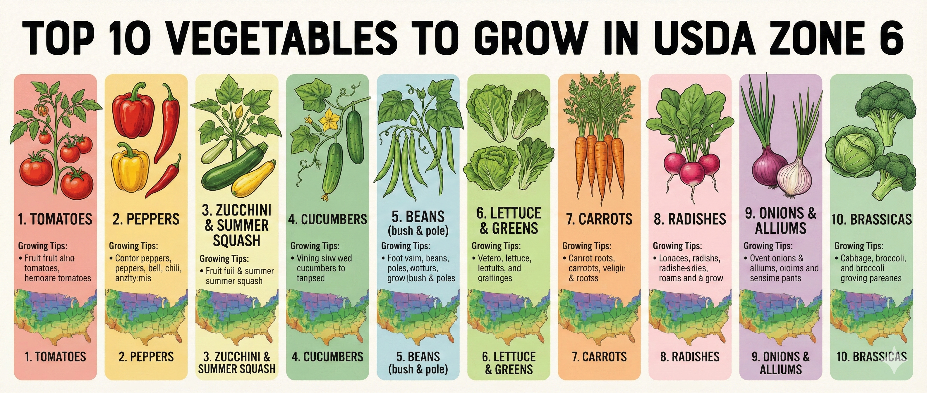 Top 10 Vegetables to Grow in USDA Zone 6