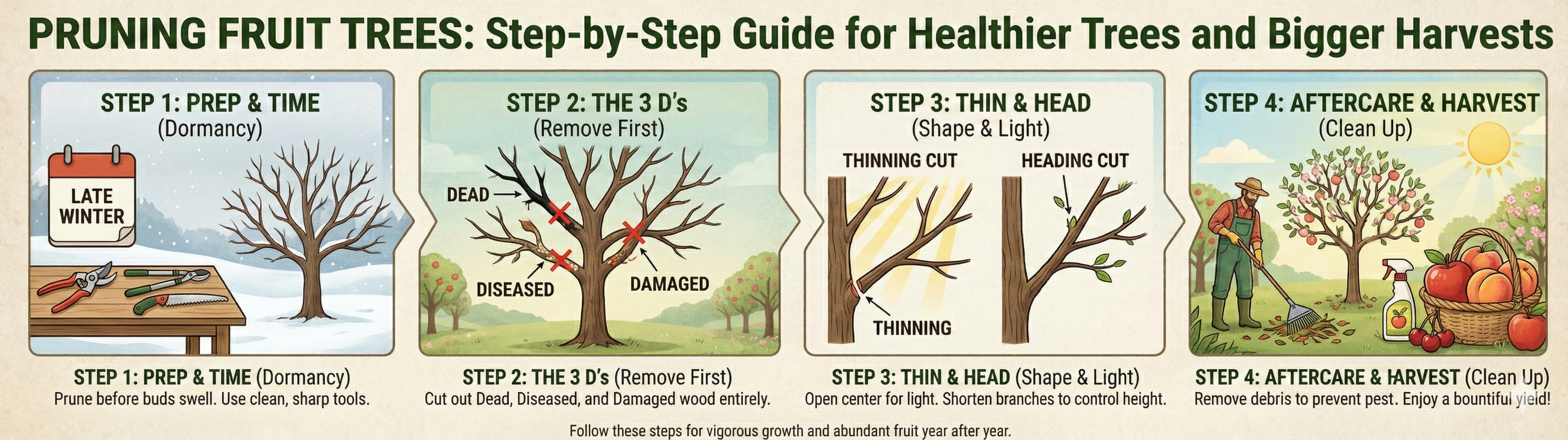 Pruning Fruit Trees: Step-by-Step Guide for Healthier Trees and Bigger Harvests
