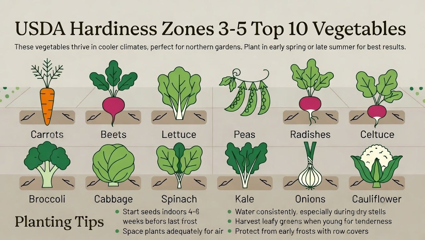 Gardening in USDA Zones 3-5: Top 10 Vegetables