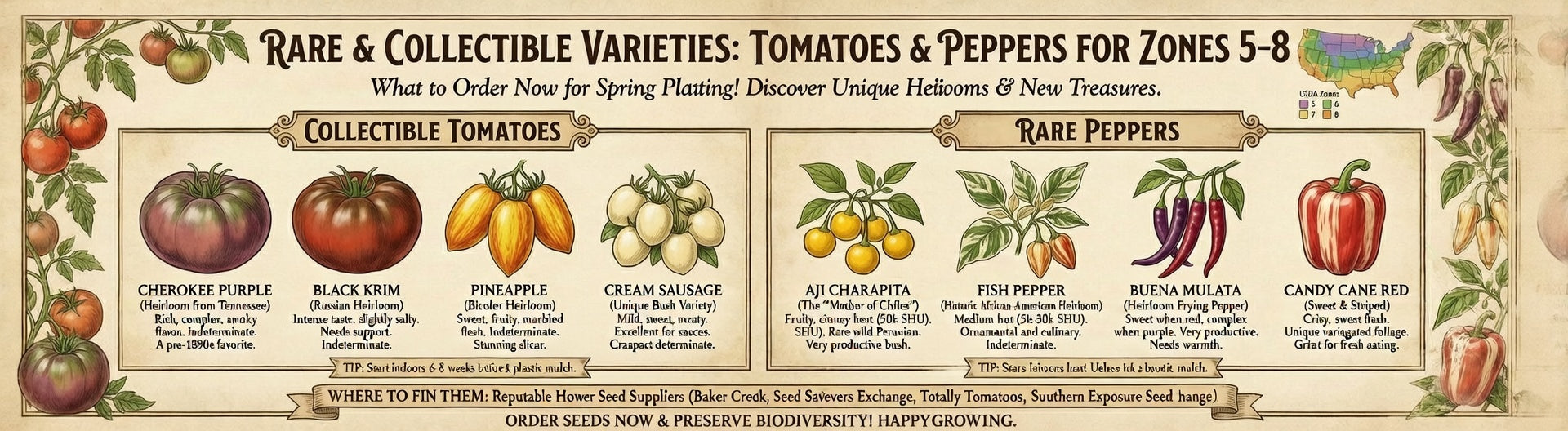 Rare and Collectible Tomato and Pepper Varieties for USDA Zones 5–8