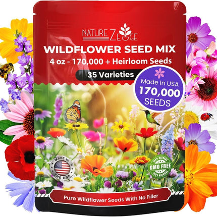 85,000 Wildflower Seeds, 35 Varietiey Wild Flowers Bulk Flower Seeds, Mix of Ann