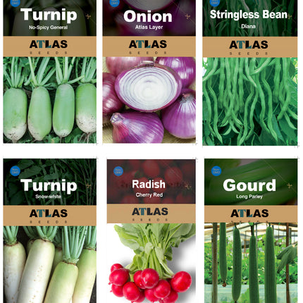 Atlas Vegetable Seeds Survival Garden Kit - over 50,000 Seeds, 29 Varieties
