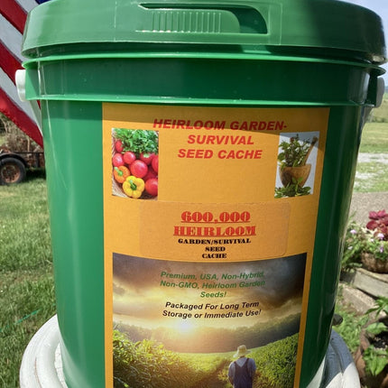 RUGGED SURVIVAL SEED BUCKET 600,000 Non-Gmo.Heirlo